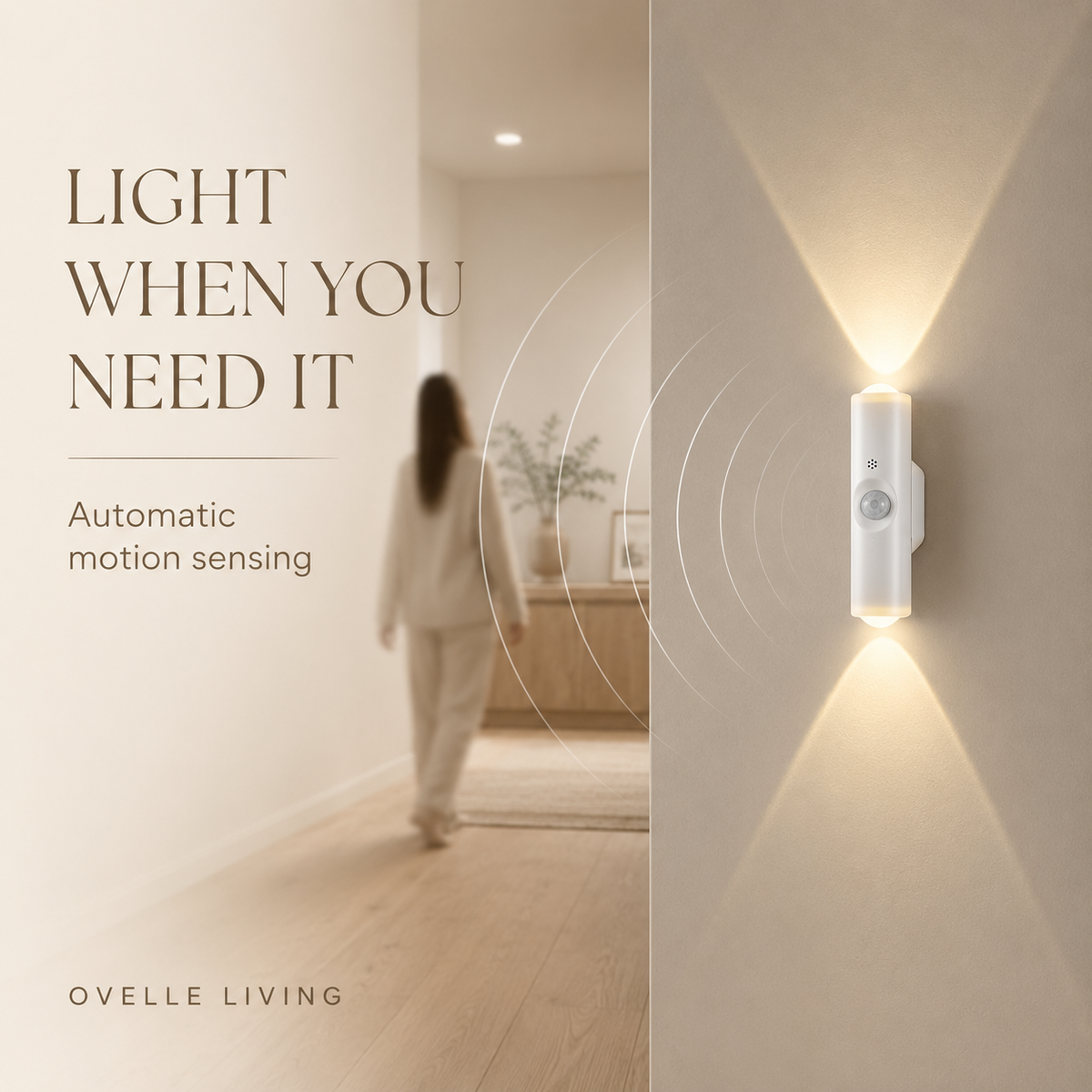 Ovelle LumaGuide™ Motion Sensor Wall Light