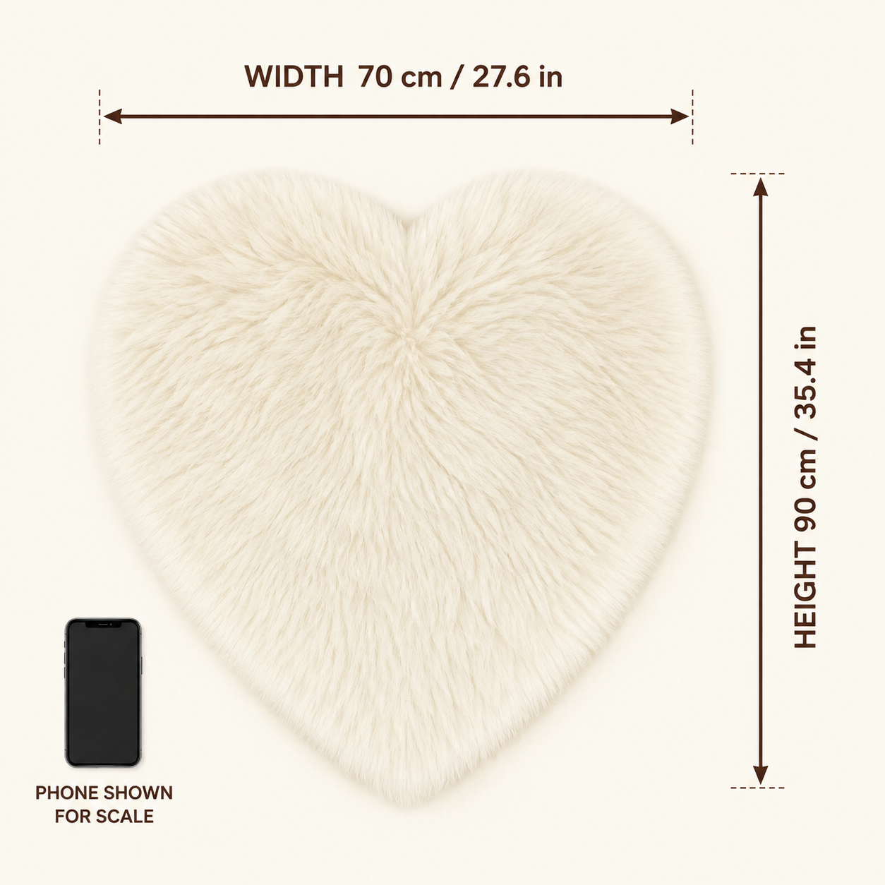 Ovelle Amora Faux-Fur Heart Rug
