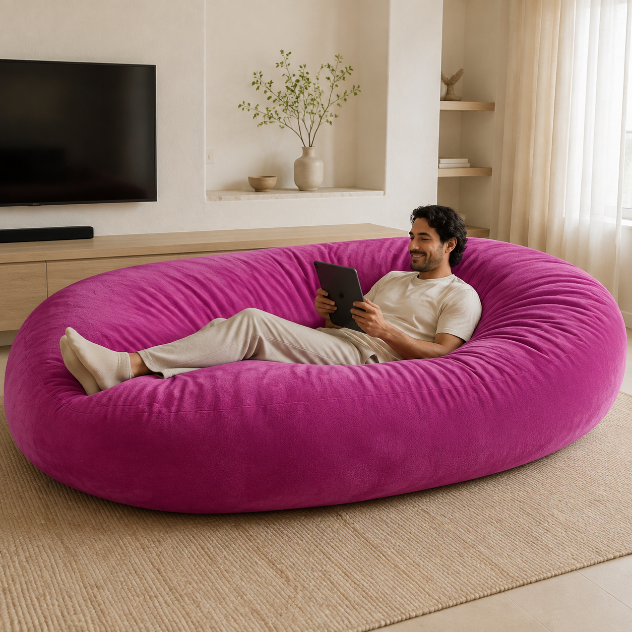 Ovelle HavenNest 7FT Bean Bag Lounger