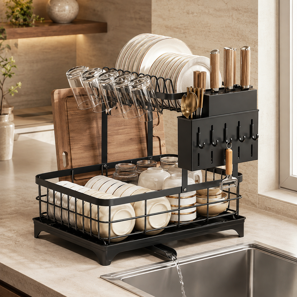 Ovelle FlowRack™ Self-Draining Dish Organizer