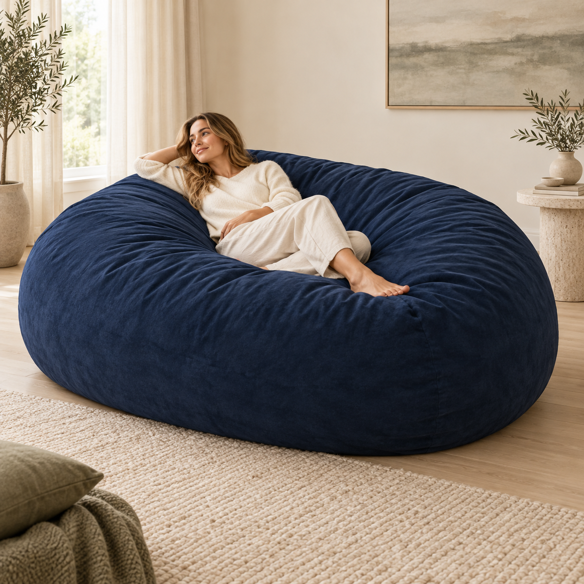 Ovelle HavenNest 7FT Bean Bag Lounger