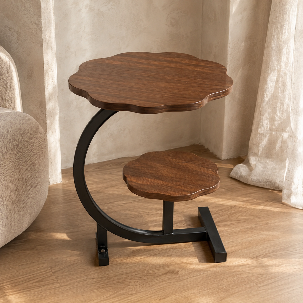 Ovelle PetalArc Two-Tier Accent Table