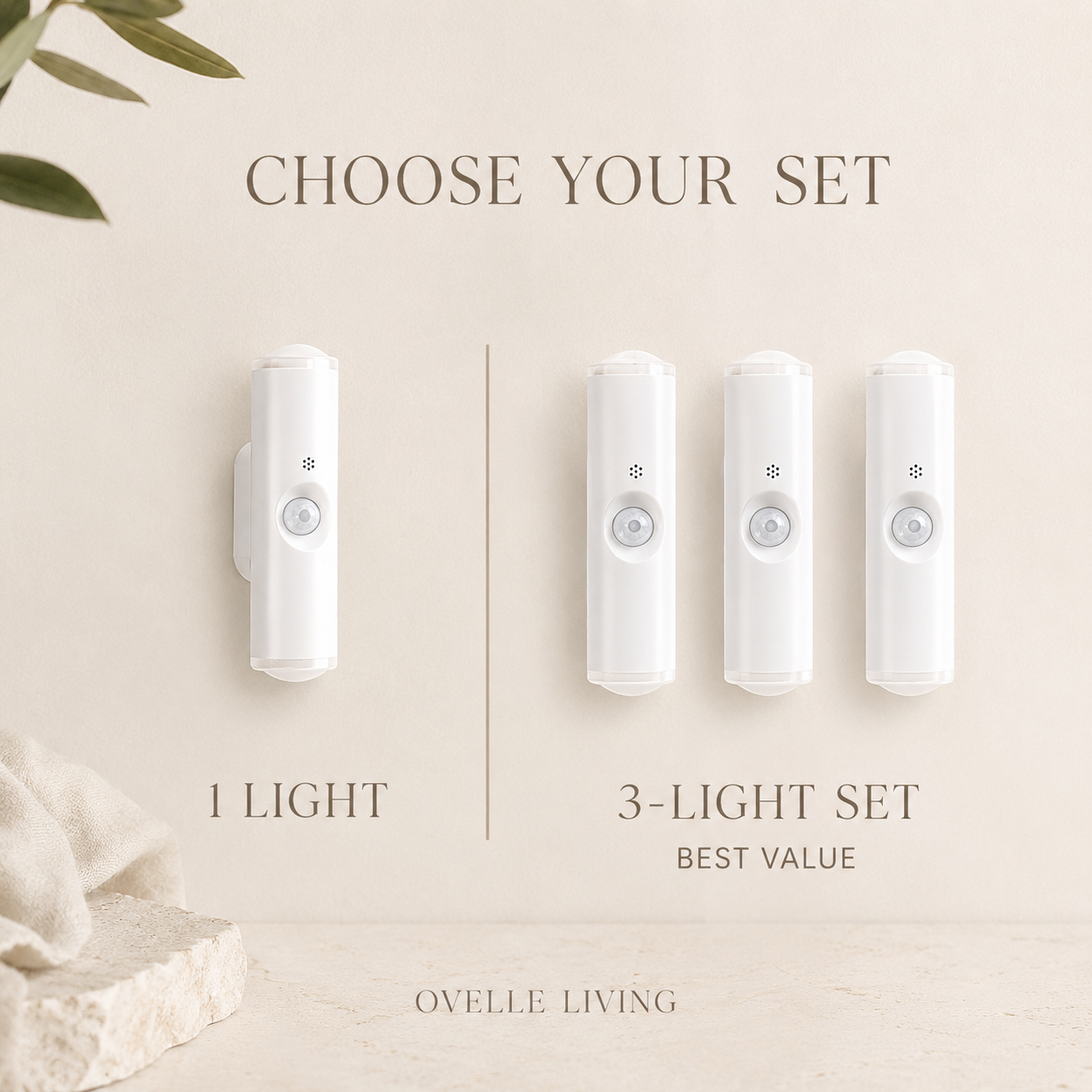 Ovelle LumaGuide™ Motion Sensor Wall Light