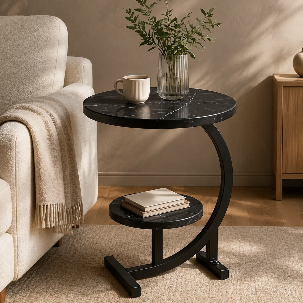 Ovelle PetalArc Two-Tier Accent Table