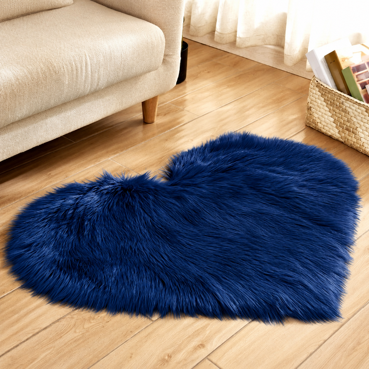 Ovelle Amora Faux-Fur Heart Rug