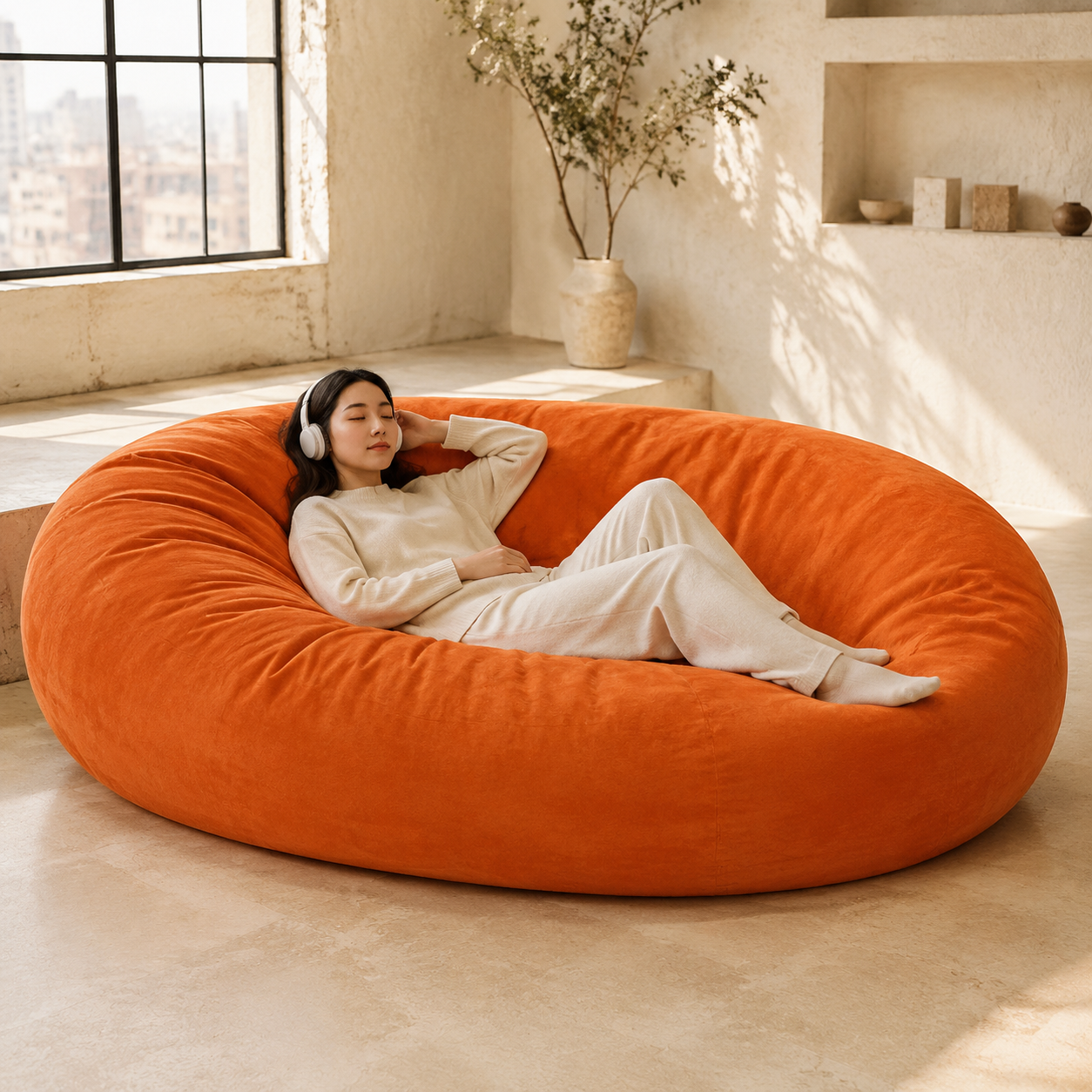 Ovelle HavenNest 7FT Bean Bag Lounger