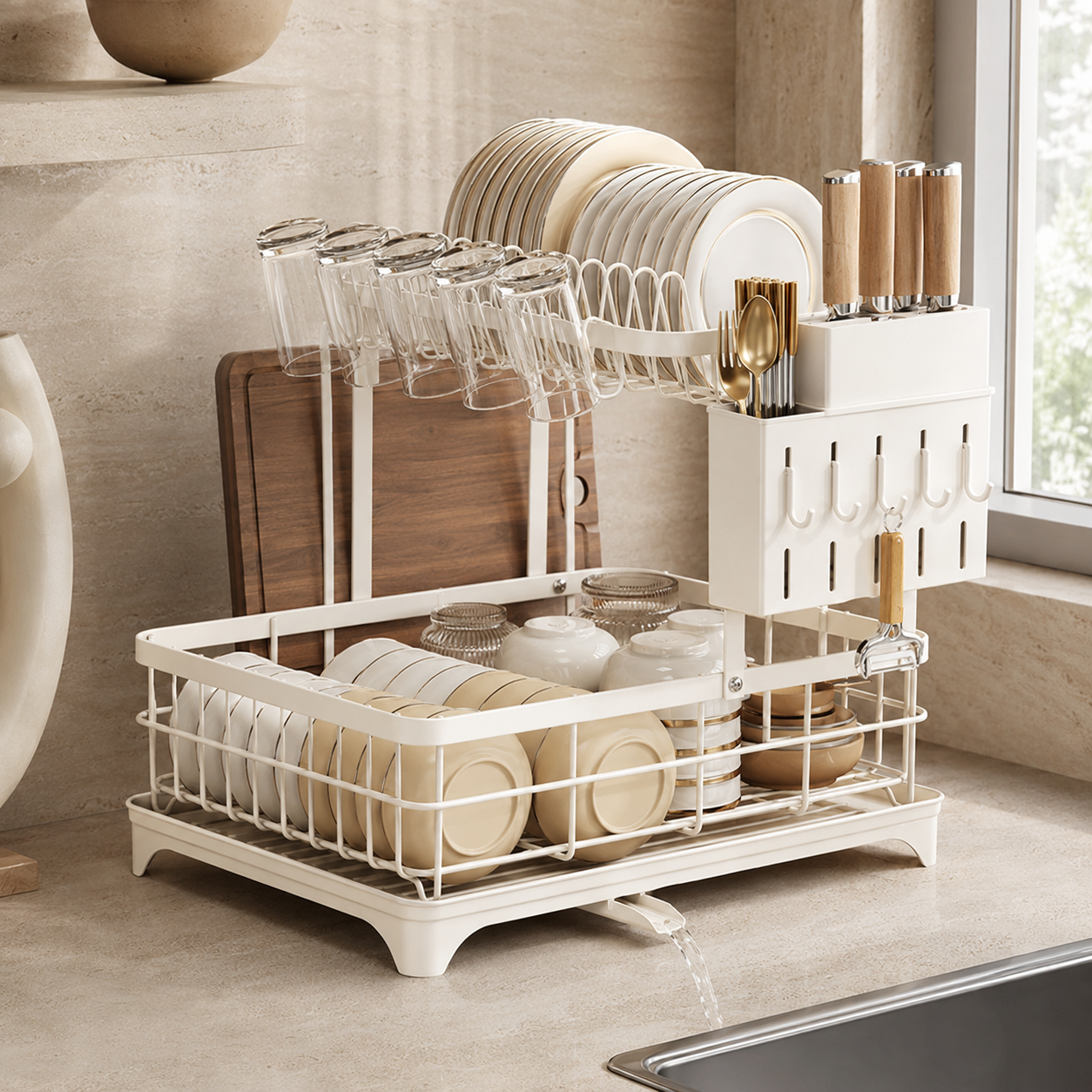 Ovelle FlowRack™ Self-Draining Dish Organizer